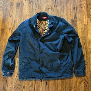 Supreme Black Jacket with Leopard Print Interior FW2010